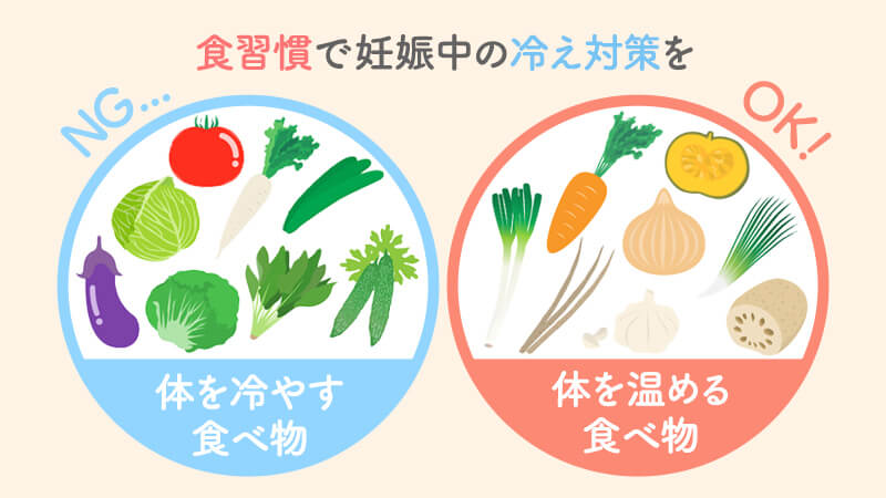 これでバッチリ！身体を冷やす野菜と温める野菜一覧。食習慣で妊娠中の冷え対策を