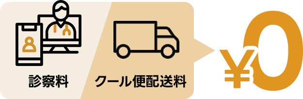診察料・クール便配送料無料